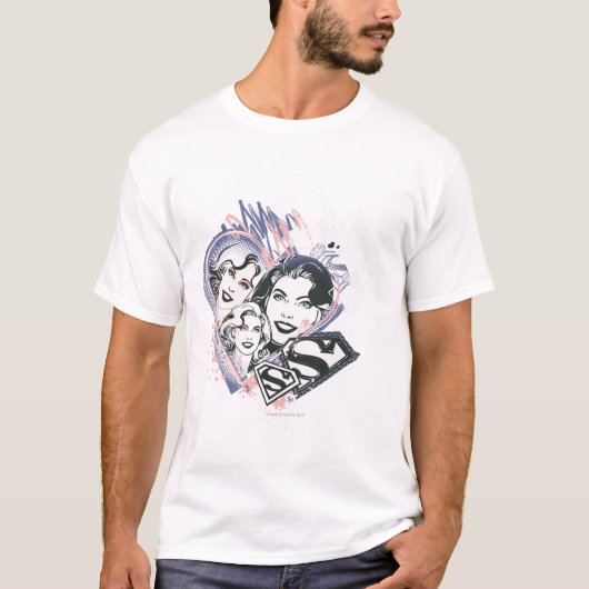 Supergirl Face Collage T-shirt (Voorkant)