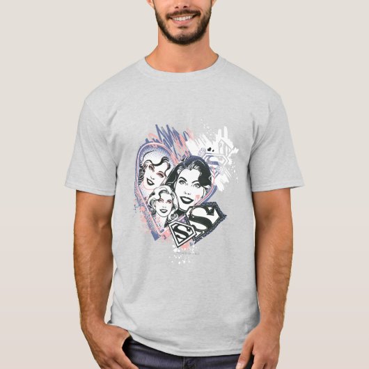 Supergirl Face Collage T-shirt (Voorkant)