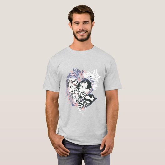 Supergirl Face Collage T-shirt (Voorkant volledig)