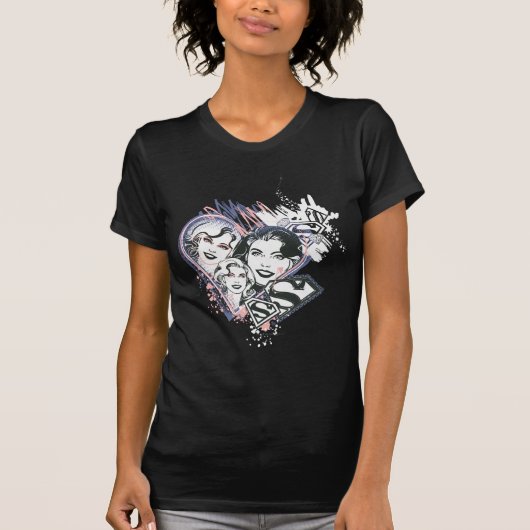 Supergirl Face Collage T-shirt (Voorkant)
