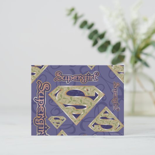 Supergirl Fancy Logo Collage Briefkaart (Staand voorkant)