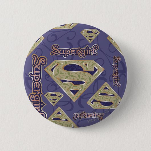 Supergirl Fancy Logo Collage Ronde Button 5,7 Cm (Voorkant)
