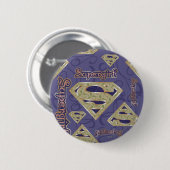 Supergirl Fancy Logo Collage Ronde Button 5,7 Cm (Voorkant /achterkant)