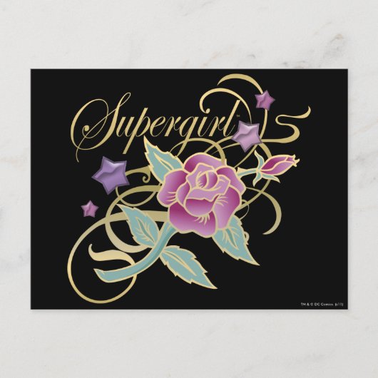 Supergirl Fancy Rozen Briefkaart (Voorkant)