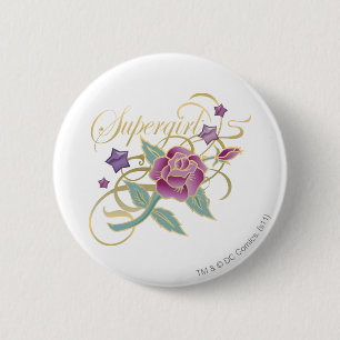 Supergirl Fancy Rozen Ronde Button 5,7 Cm