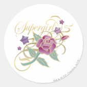 Supergirl Fancy Rozen Ronde Sticker (Voorkant)