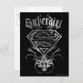 Supergirl Fancy Silver Logo Briefkaart (Voorkant / Achterkant)