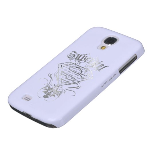 Supergirl Fancy Silver Logo Case-Mate Samsung Galaxy Hoesje (Onderkant)