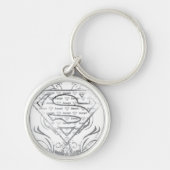 Supergirl Fancy Silver Logo Sleutelhanger (Voorkant)