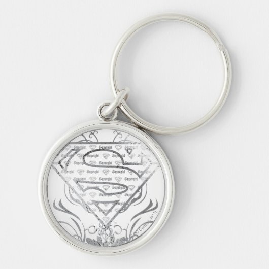 Supergirl Fancy Silver Logo Sleutelhanger (Voorkant)