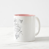 Supergirl Fancy Silver Logo Tweekleurige Koffiemok (Voorkant rechts)