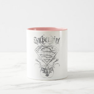 Supergirl Fancy Silver Logo Tweekleurige Koffiemok
