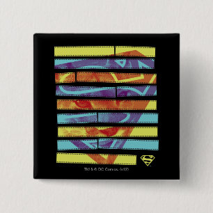 Supergirl Filmstrip Vierkante Button 5,1 Cm