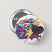 Supergirl Flag en Crossbones Ronde Button 5,7 Cm (Voorkant /achterkant)