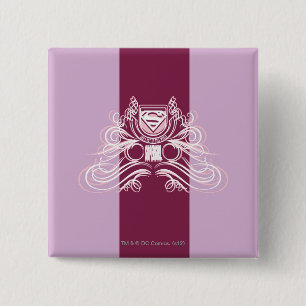 Supergirl Flourish Design Vierkante Button 5,1 Cm