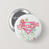 Supergirl Flower Madness Ronde Button 5,7 Cm (Voorkant /achterkant)