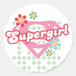 Supergirl Flower Madness Ronde Sticker