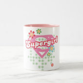 Supergirl Flower Madness Tweekleurige Koffiemok (Center)