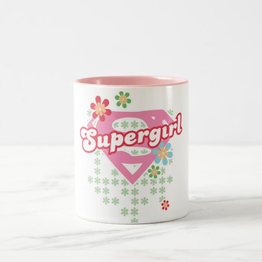 Supergirl Flower Madness Tweekleurige Koffiemok (Center)