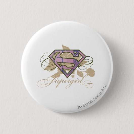 Supergirl Flowers Ronde Button 5,7 Cm (Voorkant)