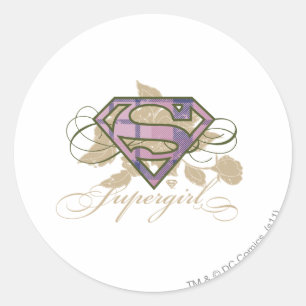 Supergirl Flowers Ronde Sticker