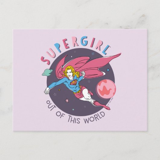 Supergirl Flying Upwards Illustratie Briefkaart (Voorkant)