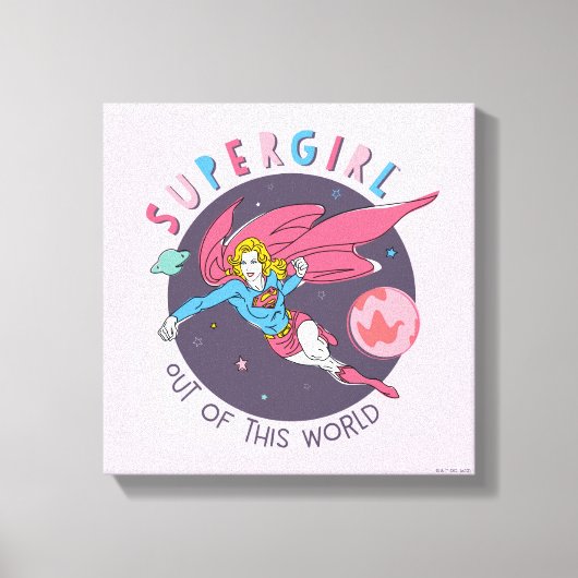 Supergirl Flying Upwards Illustratie Canvas Afdruk (Voorkant)