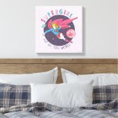 Supergirl Flying Upwards Illustratie Canvas Afdruk (Insitu (Slaapkamer))