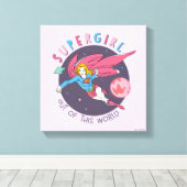 Supergirl Flying Upwards Illustratie Canvas Afdruk (Insitu (Houten vloer))