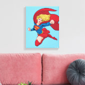 Supergirl Flying Upwards Illustratie Canvas Afdruk (Insitu (Woonkamer))