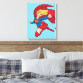 Supergirl Flying Upwards Illustratie Canvas Afdruk (Insitu (Slaapkamer))