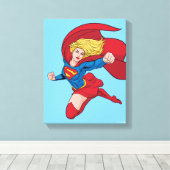 Supergirl Flying Upwards Illustratie Canvas Afdruk (Insitu (Houten vloer))