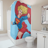 Supergirl Flying Upwards Illustratie Douchegordijn (In situ)