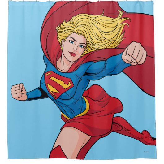 Supergirl Flying Upwards Illustratie Douchegordijn (Voorkant)