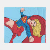 Supergirl Flying Upwards Illustratie Fleece Deken (Voorkant (Horizontaal))