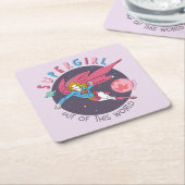 Supergirl Flying Upwards Illustratie Kartonnen Onderzetters (Schuin)