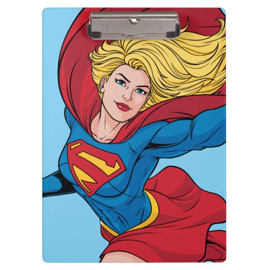 Supergirl Flying Upwards Illustratie Klembord (Voorkant)