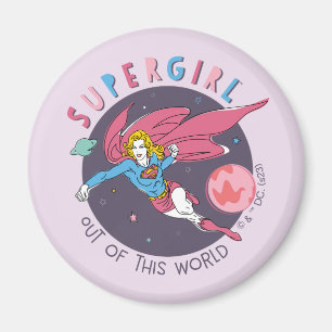 Supergirl Flying Upwards Illustratie Magneet