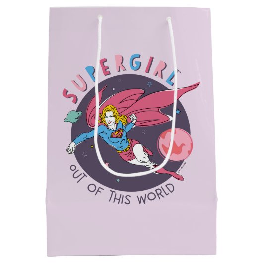 Supergirl Flying Upwards Illustratie Medium Cadeauzakje (Achterkant)