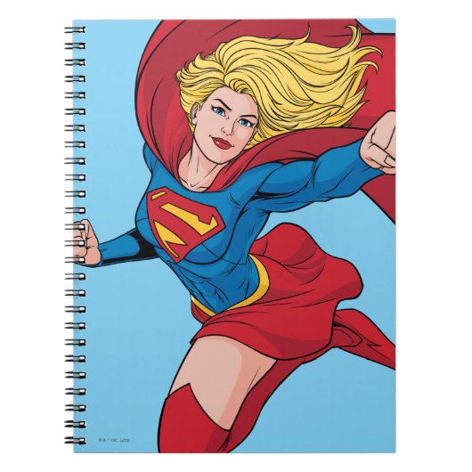 Supergirl Flying Upwards Illustratie Notitieboek (Voorkant)