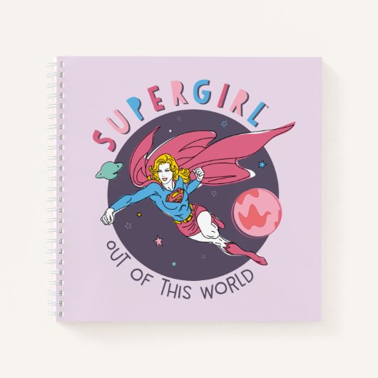 Supergirl Flying Upwards Illustratie Notitieboek (Voorkant)