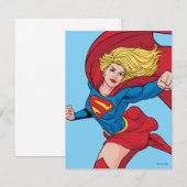 Supergirl Flying Upwards Illustratie Notitiekaartje (Voorkant / Achterkant)