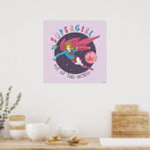 Supergirl Flying Upwards Illustratie Poster (Keuken)