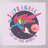 Supergirl Flying Upwards Illustratie Poster (Voorkant)