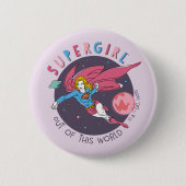 Supergirl Flying Upwards Illustratie Ronde Button 5,7 Cm (Voorkant)
