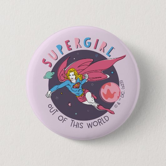 Supergirl Flying Upwards Illustratie Ronde Button 5,7 Cm (Voorkant)