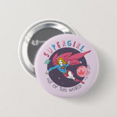Supergirl Flying Upwards Illustratie Ronde Button 5,7 Cm (Voorkant /achterkant)