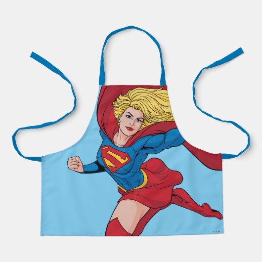 Supergirl Flying Upwards Illustratie Schort (Voorkant)