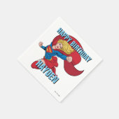 Supergirl Flying Upwards Illustratie Servet (Hoek)