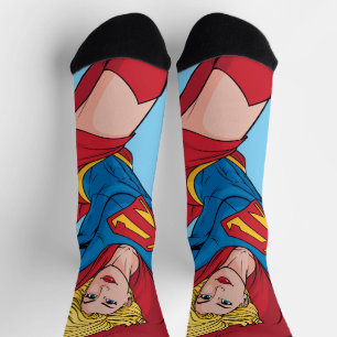 Supergirl Flying Upwards Illustratie Sokken